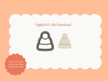 Beanie Clay Cutter | Beanie STL File for Polymer Clay Earrings and Cozy Winter Jewelry