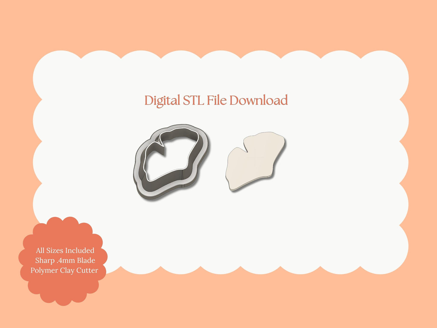 Ginkgo Leaf Clay Cutter | Ginkgo Leaf STL File – Digital Botanical Clay Cutter for Nature Earrings & Elegant Crafts
