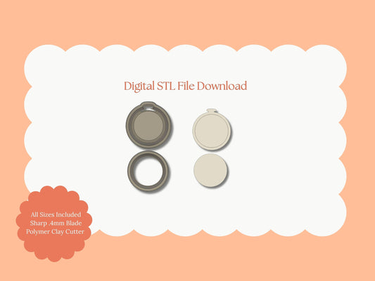Debossed Circle Pendant Clay Cutter | Circle Pendant STL File – Digital Minimalist Cutter for Chic Earrings & Geometric Clay Crafts