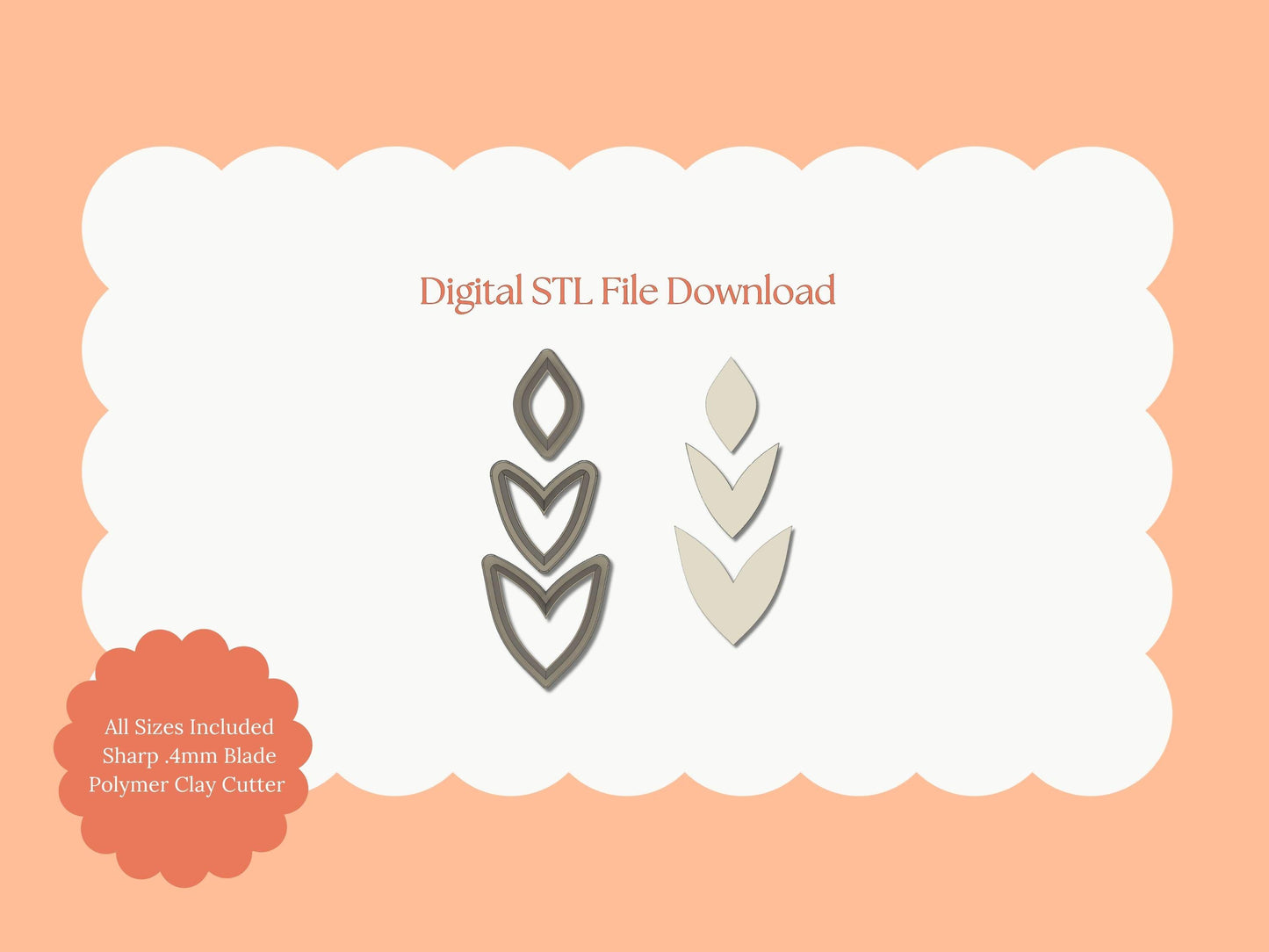 Elegant Dangle No. 2 Clay Cutter | Elegant Dangle No. 2 STL File – Digital Fashion Cutter for Chic Earrings & Stylish Clay Crafts