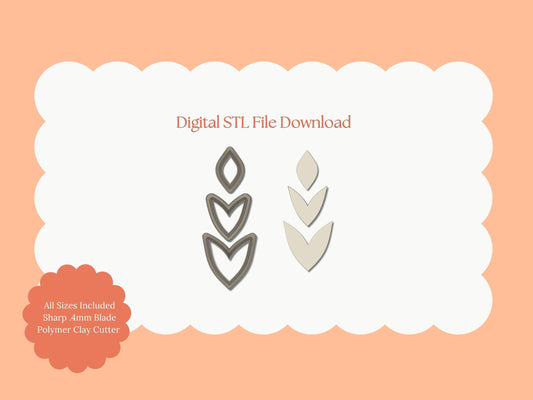 Elegant Dangle No. 2 Clay Cutter | Elegant Dangle No. 2 STL File – Digital Fashion Cutter for Chic Earrings & Stylish Clay Crafts