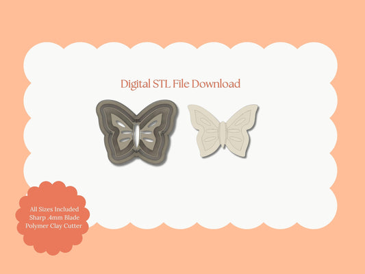 Butterfly No. 6 Clay Cutter | Butterfly No. 6 STL File – Digital Insect Cutter for Nature Earrings & Elegant Clay Crafts