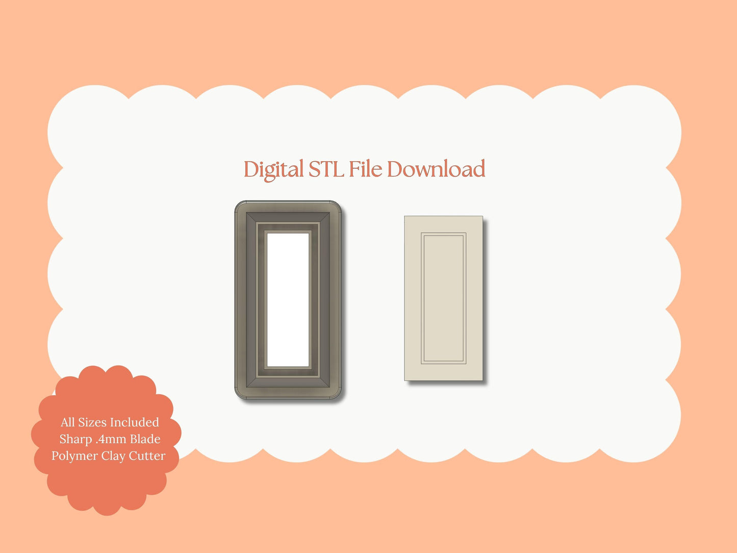 Embossed Rectangle Clay Shape | Embossed Rectangle STL File – Digital Geometric Cutter for Modern Earrings & Minimalist Clay Crafts