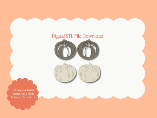 Pumpkin No. 15 Clay Cutter | Pumpkin STL File – Digital Thanksgiving Cutter for Fall Earrings and Seasonal Crafts