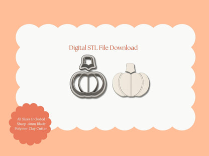 Pumpkin No. 5 Clay Cutter | Pumpkin STL File – Halloween and Fall Digital Cutter for Seasonal Earrings