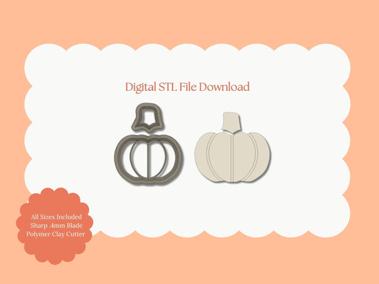 Pumpkin No. 5 Clay Cutter | Pumpkin STL File – Halloween and Fall Digital Cutter for Seasonal Earrings