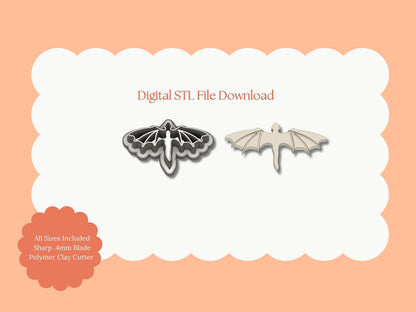 Fantasy Dragon Clay Cutter | Fantasy Dragon STL File – Digital Magic-Themed Cutter for Wizard Earrings and Mythical Crafts