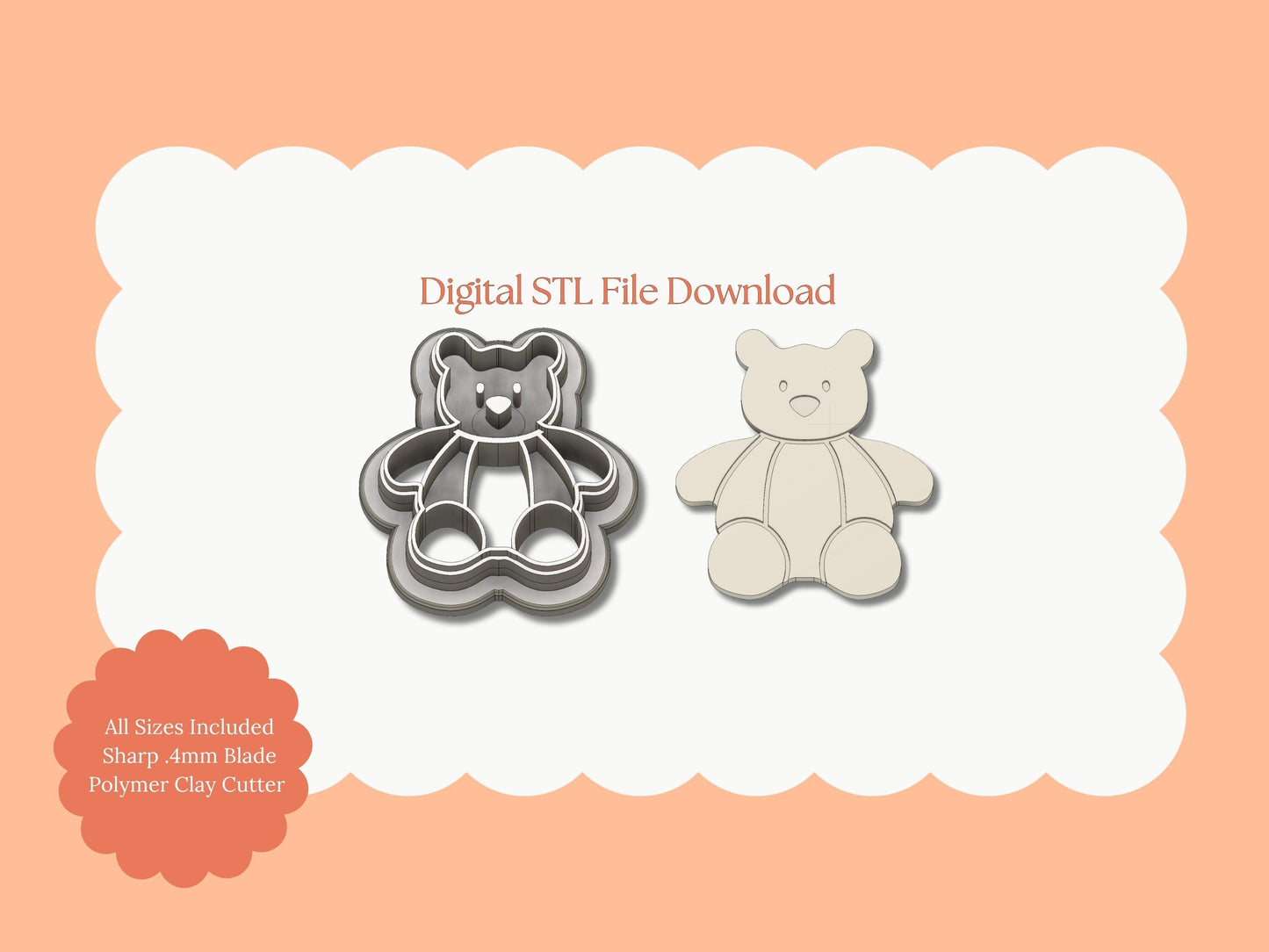Pumpkin Bear Clay Cutter | Pumpkin Bear STL File – Digital Halloween Bear Cutter for Cute Fall Earrings