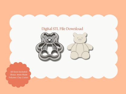 Pumpkin Bear Clay Cutter | Pumpkin Bear STL File – Digital Halloween Bear Cutter for Cute Fall Earrings