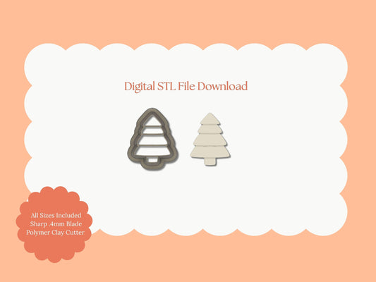 Christmas Tree No. 5 Clay Cutter | Christmas Tree STL File – Digital Holiday Cutter for Winter Earrings and Seasonal Crafts