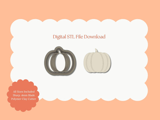 Pumpkin No. 1 Clay Cutter | Classic Pumpkin STL File for Fall and Thanksgiving Polymer Clay Jewelry