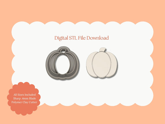 Pumpkin No. 3 Clay Cutter | Fall Pumpkin STL File for Polymer Clay Jewelry and Decorations