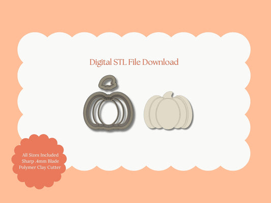 Pumpkin No. 12 Clay Cutter | Pumpkin Digital STL File – Autumn Cutter for Fall Jewelry and Seasonal DIY Projects