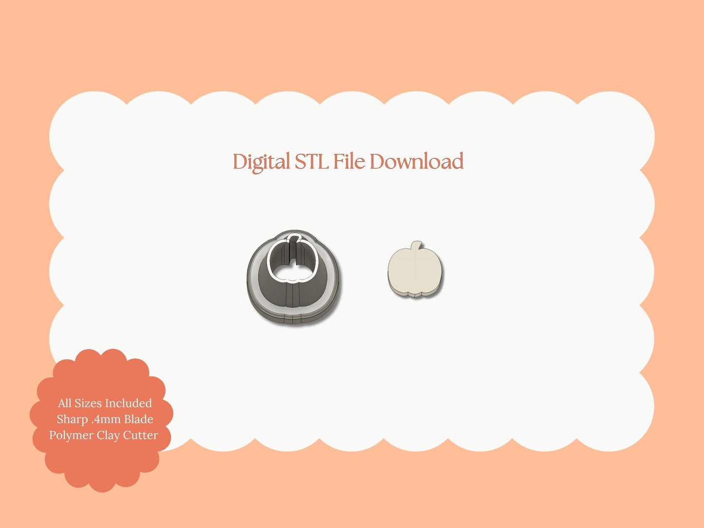 Micro Pumpkin Clay Cutter | Mini Pumpkin STL File for Polymer Clay Fall Earrings and Crafts