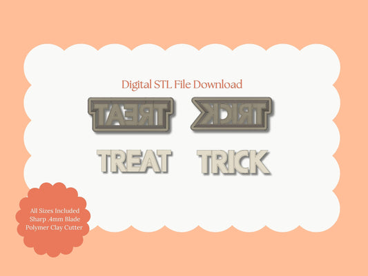 Trick or Treat Clay Cutter | Digital STL File Halloween Polymer Clay Cutter for DIY Cute Earrings and Handmade Spooky Accessories