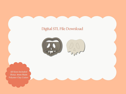 Poison Apple Clay Cutter | Poison Apple STL File – Digital Halloween Cutter for Spooky Earrings and Fairy Tale Crafts