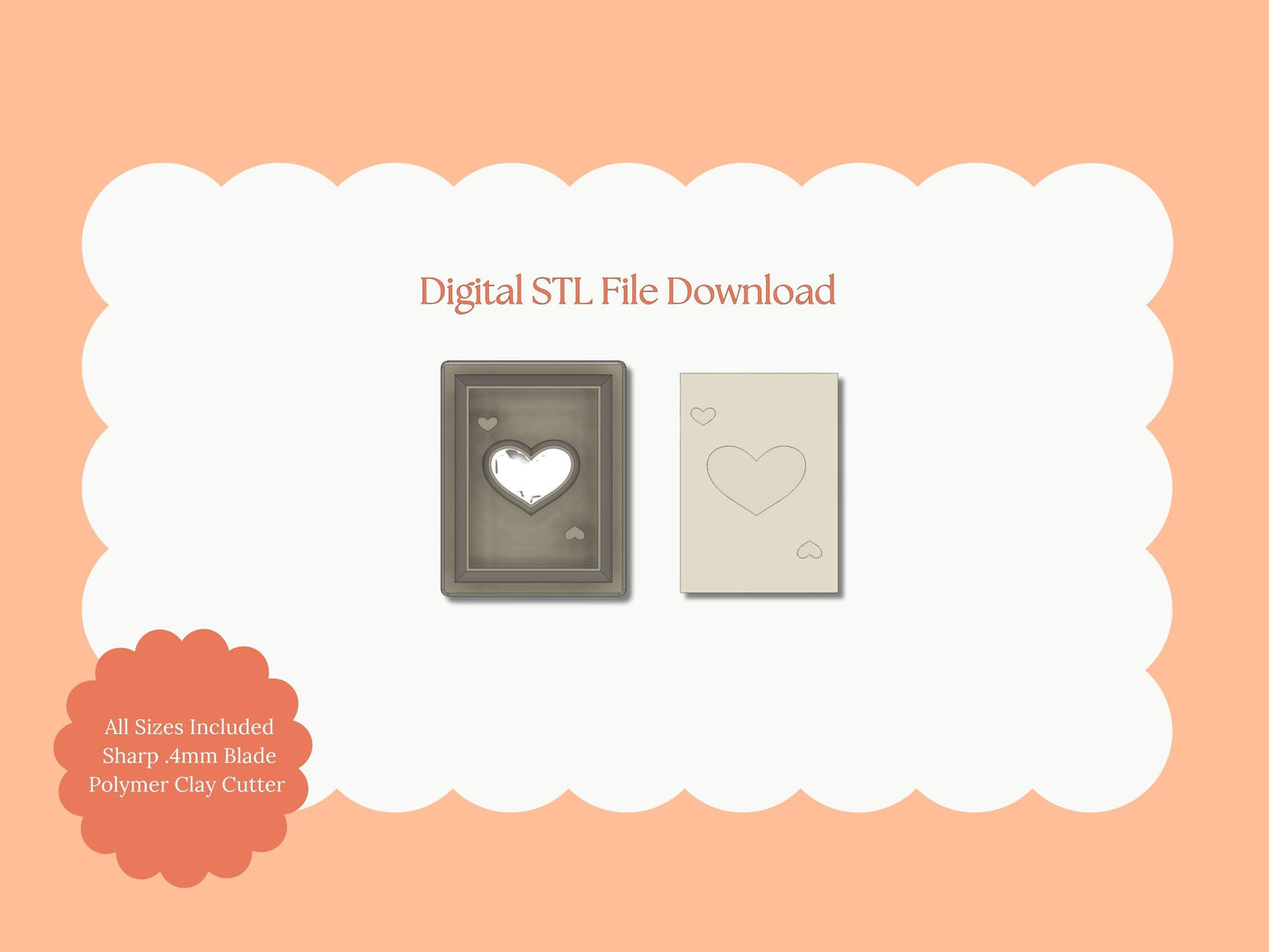 Heart Playing Card Cutter | Playing Card STL File – Digital Valentine Cutter for Casino Earrings and Poker-Themed Crafts