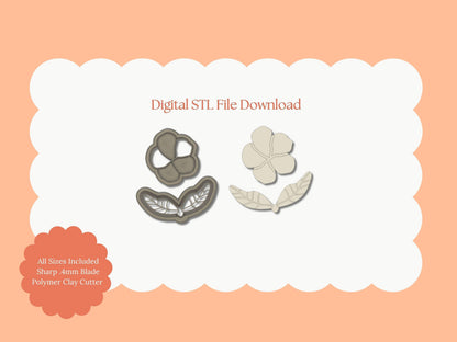 Hibiscus Flower Clay Cutter | Hibiscus Flower STL File – Digital Tropical Cutter for Floral Earrings and Hawaiian Crafts
