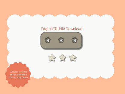 Micro Magic Star Clay Cutter | Magic Star STL File – Celestial Digital Clay Cutter for Earrings