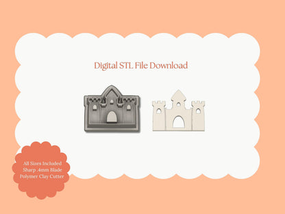 Sand Castle Clay Cutter | Sand Castle STL File – Coastal Digital Cutter for DIY Summer Earrings and Beach Crafts
