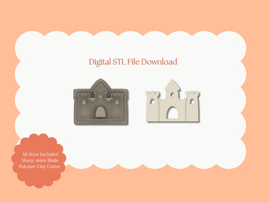 Sand Castle Clay Cutter | Sand Castle STL File – Coastal Digital Cutter for DIY Summer Earrings and Beach Crafts
