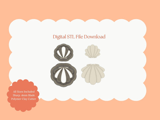 Seashell Dangle No. 2 Clay Cutter | Seashell Dangle STL File – Coastal Digital Cutter for Ocean Earrings and Marine Crafts