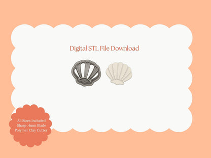 Seashell No. 4 Clay Cutter | Seashell STL File – Summer Digital Clay Cutter for Beach Earrings and Nautical Accessories