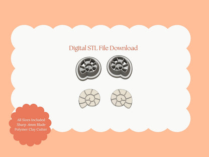 Ocean Snail Clay Cutter | Ocean Snail STL File – Digital Marine Cutter for Sea Earrings and Coastal Polymer Clay Projects