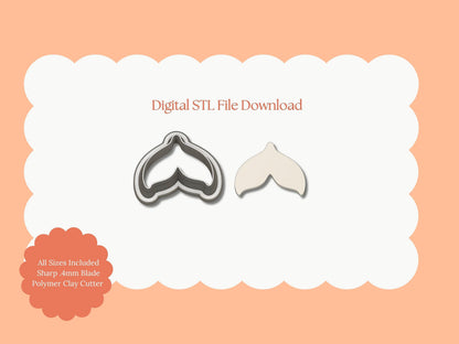 Mermaid Tail Clay Cutter | Mermaid Tail STL File – Digital Sea Cutter for Beach Earrings and Fantasy Clay Crafts