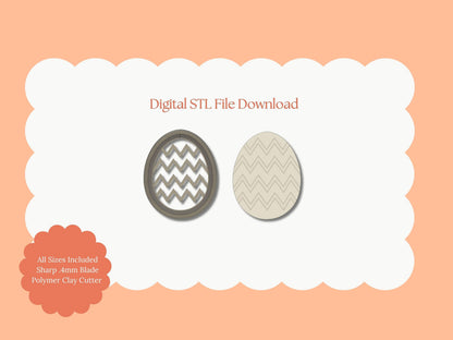 Zig Zag Egg Clay Cutter | Zig Zag Egg STL File – Digital Easter Cutter for Colorful Spring Earrings and Festive Crafts
