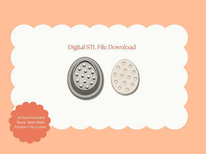 Polka Dot Egg Clay Cutter | Polka Dot Egg STL File – Digital Easter Cutter for Festive Earrings and Spring Clay Projects