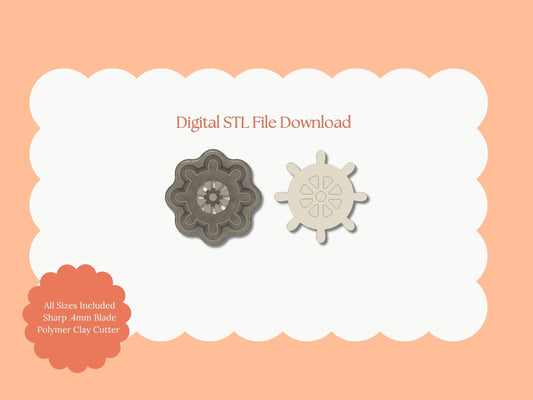 Shipwheel Clay Cutter | Shipwheel STL File – Nautical Digital Cutter for DIY Sailing Earrings and Ocean Crafts