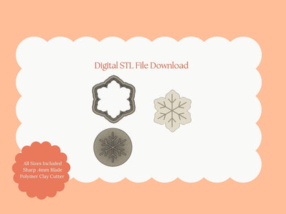 Snowflake No. 11 Clay Cutter | Snowflake No. 11 STL File – Digital Frosty Cutter for Holiday Earrings and Christmas Clay Crafts