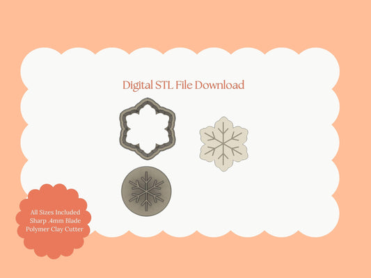 Snowflake No. 11 Clay Cutter | Snowflake No. 11 STL File – Digital Frosty Cutter for Holiday Earrings and Christmas Clay Crafts