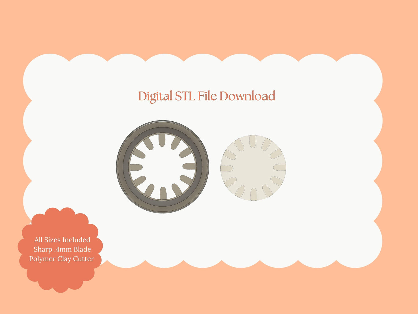 Peppermint No. 3 Clay Cutter | Peppermint No. 3 STL File – Digital Candy-Themed Cutter for Holiday Earrings and Christmas Crafts