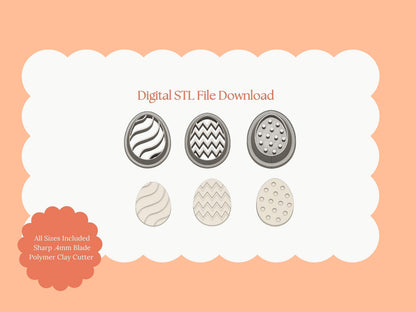 Egg Trio Clay Cutter Set | Egg Trio STL File – Digital Easter Cutter Set for Spring Earrings & Holiday Clay Crafts