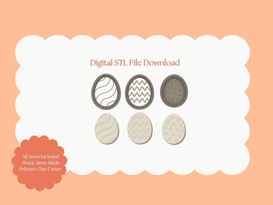Egg Trio Clay Cutter Set | Egg Trio STL File – Digital Easter Cutter Set for Spring Earrings & Holiday Clay Crafts