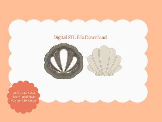 Seashell No. 5 Clay Cutter | Seashell STL File – Ocean Clay Cutter for Beach Earrings and Coastal Polymer Crafts