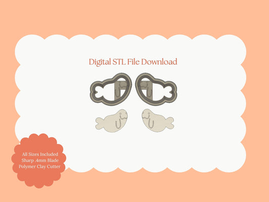 Walrus Clay Cutter | Walrus STL File – Arctic Digital Cutter for Winter Earrings and Animal Crafts