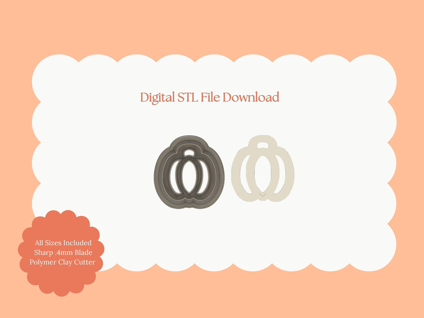 Pumpkin Cutout Clay Cutter | Halloween Pumpkin STL File for DIY Earrings and Crafts