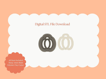 Pumpkin Cutout Clay Cutter | Halloween Pumpkin STL File for DIY Earrings and Crafts