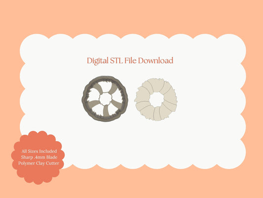 Christmas Banded Wreath Clay Cutter | Banded Wreath STL File – Digital Christmas Cutter for Festive Earrings and Holiday DIY Projects