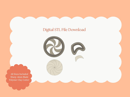 Peppermint No. 2 Clay Cutter | Peppermint No. 2 STL File – Digital Christmas Cutter for Winter Earrings and Holiday Crafts