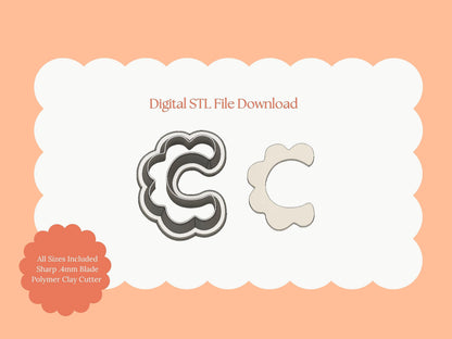 Scalloped Moon Shape Clay Cutter | Scalloped Moon STL File for Polymer Clay Earrings and Celestial Jewelry