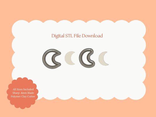 Elegant Moon Set Clay Cutter | Celestial Elegant Moon STL File Set for Polymer Clay Earrings and Lunar Crafts