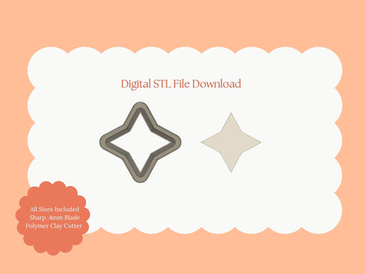 Star Shape No. 3 Clay Cutter | STL File Download Astronomy Star Polymer Clay Cutter for DIY Earrings and Space-Themed Accessories