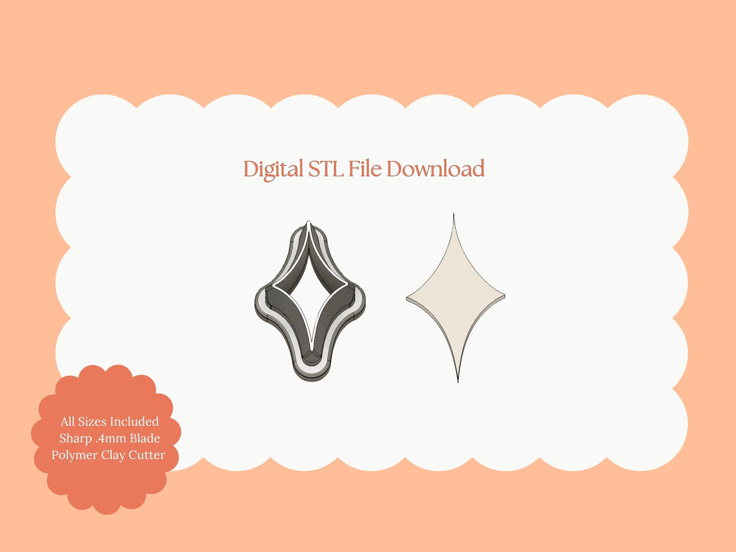 Star of Bethlehem Clay Cutter | Digital STL File Christmas Star Polymer Clay Cutter for DIY Religious Earrings and Nativity Crafts