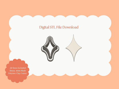 Star of Bethlehem Clay Cutter | Digital STL File Christmas Star Polymer Clay Cutter for DIY Religious Earrings and Nativity Crafts