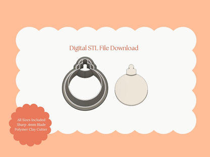 Ornament No. 1 Clay Cutter | Classic Ornament STL File for Christmas Polymer Clay Jewelry and Decorations