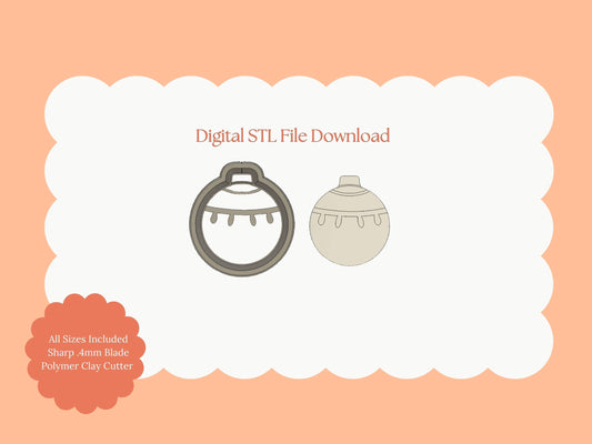 Ornament No. 8 Clay Cutter | Christmas Ornament STL File for Polymer Clay Earrings and Festive Crafts